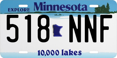 MN license plate 518NNF