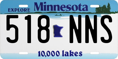 MN license plate 518NNS