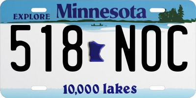 MN license plate 518NOC