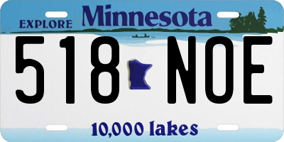 MN license plate 518NOE
