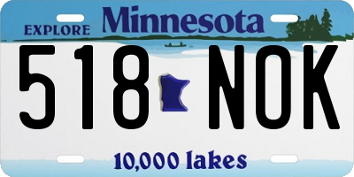 MN license plate 518NOK