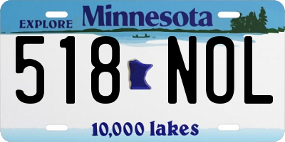 MN license plate 518NOL
