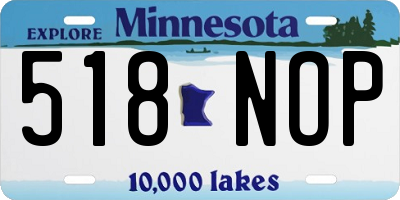 MN license plate 518NOP