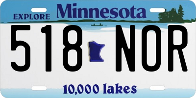 MN license plate 518NOR