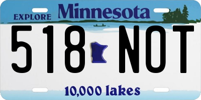 MN license plate 518NOT