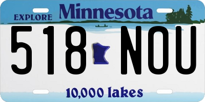 MN license plate 518NOU