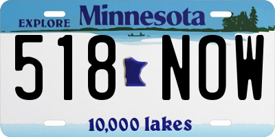 MN license plate 518NOW