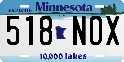 MN license plate 518NOX