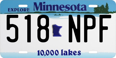 MN license plate 518NPF