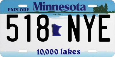 MN license plate 518NYE
