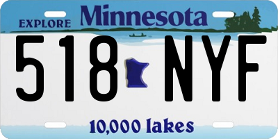 MN license plate 518NYF