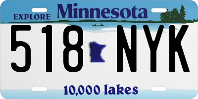 MN license plate 518NYK