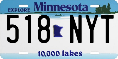 MN license plate 518NYT
