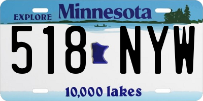 MN license plate 518NYW