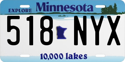 MN license plate 518NYX