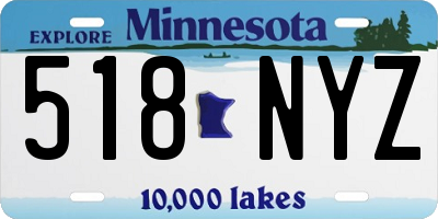 MN license plate 518NYZ