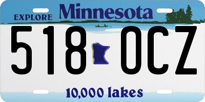 MN license plate 518OCZ