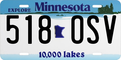 MN license plate 518OSV