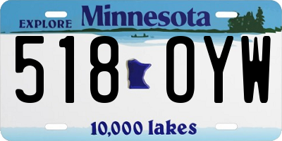 MN license plate 518OYW
