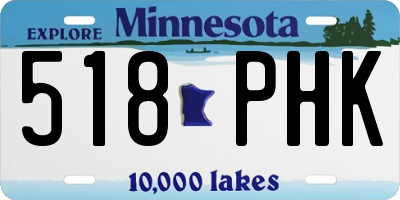 MN license plate 518PHK
