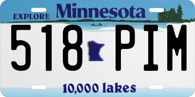 MN license plate 518PIM