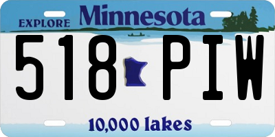 MN license plate 518PIW