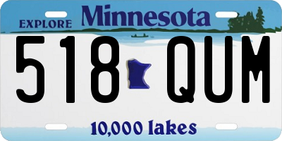 MN license plate 518QUM