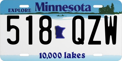 MN license plate 518QZW