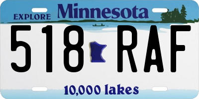 MN license plate 518RAF