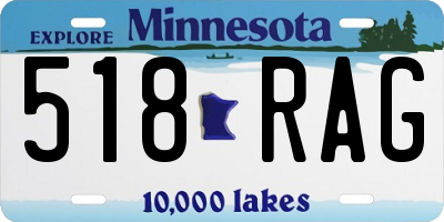 MN license plate 518RAG