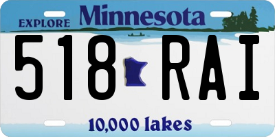 MN license plate 518RAI