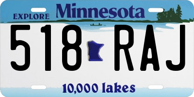 MN license plate 518RAJ