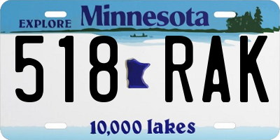 MN license plate 518RAK