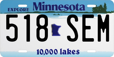 MN license plate 518SEM