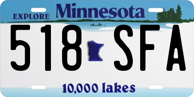 MN license plate 518SFA