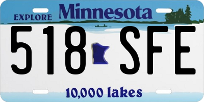MN license plate 518SFE