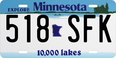 MN license plate 518SFK