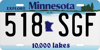 MN license plate 518SGF