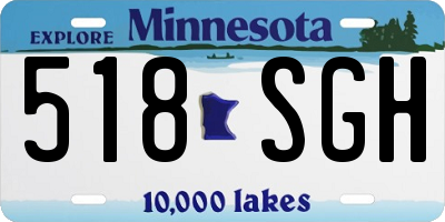 MN license plate 518SGH