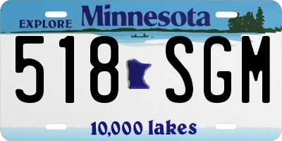 MN license plate 518SGM