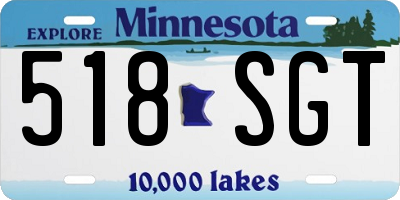 MN license plate 518SGT