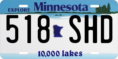 MN license plate 518SHD