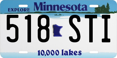 MN license plate 518STI