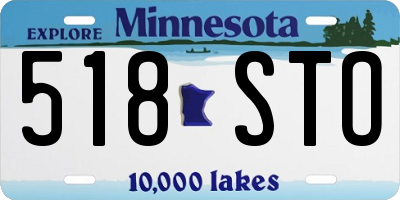 MN license plate 518STO