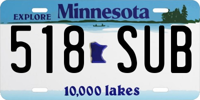 MN license plate 518SUB