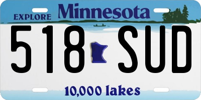MN license plate 518SUD