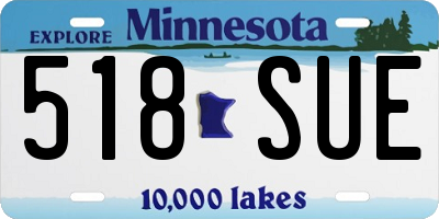 MN license plate 518SUE