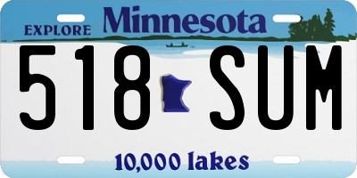 MN license plate 518SUM