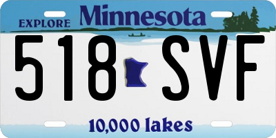 MN license plate 518SVF