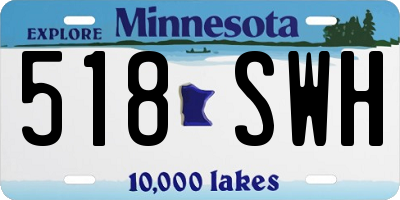 MN license plate 518SWH
